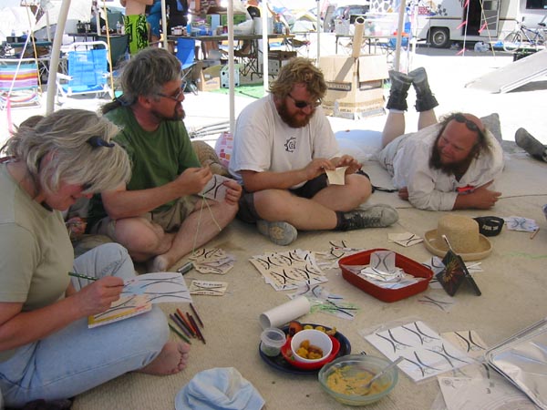 Making shrinky dink invites for Moonbase cocktail party