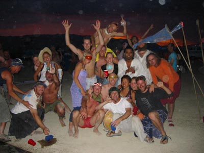 Group photo at dust storm cocktail party